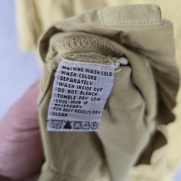 Tommy Bahama Hawaiian Silk Shirt Size Large Gold - Picture 3 of 6